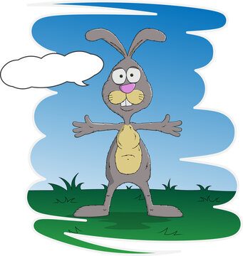 Vector illustration of a Hugging Hare (Rabbit)