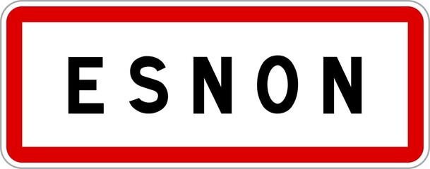 Panneau entrée ville agglomération Esnon / Town entrance sign Esnon