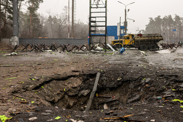 Photography to theme war destroyed Ukraine it russian troops