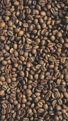 Brown roasted coffee beans, background