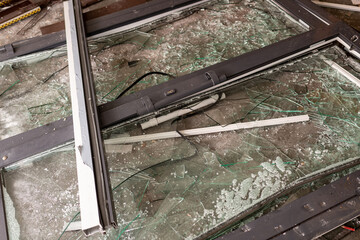 Fototapeta premium Photography to theme war destroyed Ukraine it russian troops