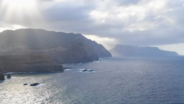 Madeira panorama, view from cape Ponta de Sao Lourenco