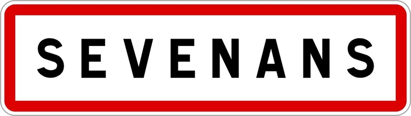 Panneau entrée ville agglomération Sevenans / Town entrance sign Sevenans