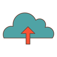 Computer science cloud technology gear flat vector icons for social media marketing business and technologies