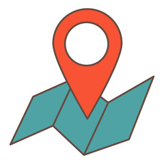 Computer technology location pin map flat vector icons for social media marketing business and technologies