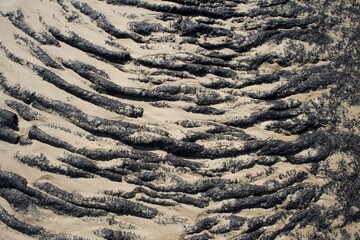 magma volcanic lava in sand