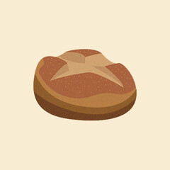 illustration of a bread. Brown bread illustration 