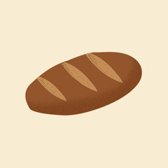 illustration of a bread. Brown bread illustration 