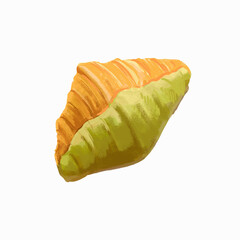 croissant with matcha isolated on white background