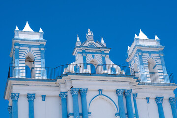 Scenic view of the Temple de Santa Lucia church in San Cristobal de las Casas, in Chiapas, Mexico