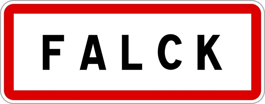 Panneau entr&eacute;e ville agglom&eacute;ration Falck / Town entrance sign Falck