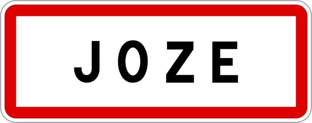 Panneau entrée ville agglomération Joze / Town entrance sign Joze