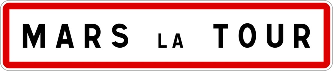 Fototapeta premium Panneau entrée ville agglomération Mars-la-Tour / Town entrance sign Mars-la-Tour