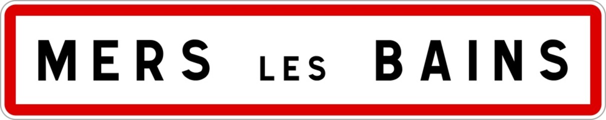 Panneau entrée ville agglomération Mers-les-Bains / Town entrance sign Mers-les-Bains