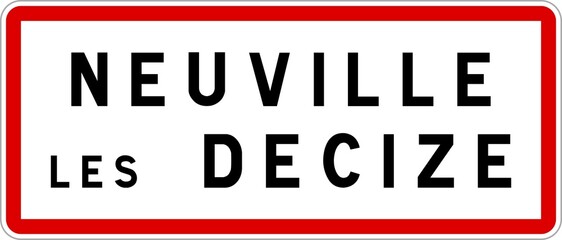 Panneau entrée ville agglomération Neuville-lès-Decize / Town entrance sign Neuville-lès-Decize