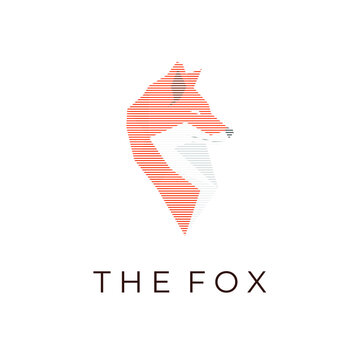 Logo illustration of lines forming a fox's head