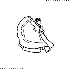 Cinco de Mayo, Mexican dancer, vector isolated icon