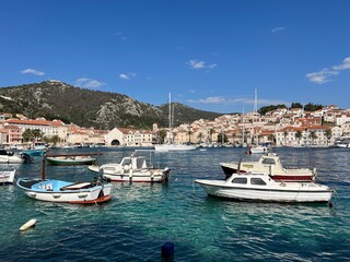 Fototapeta na wymiar Panoramic view of Hvar Town, Croatia