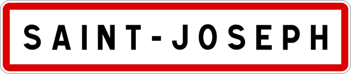 Panneau entrée ville agglomération Saint-Joseph / Town entrance sign Saint-Joseph - obrazy, fototapety, plakaty