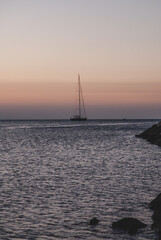 sailboat at sunset