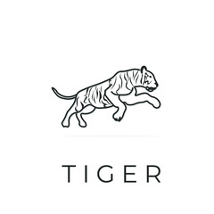 Black and white tiger vector illustration logo