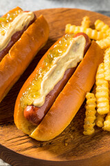 Homemade Gourmet Hot Dogs with Mustard