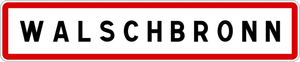 Panneau entrée ville agglomération Walschbronn / Town entrance sign Walschbronn