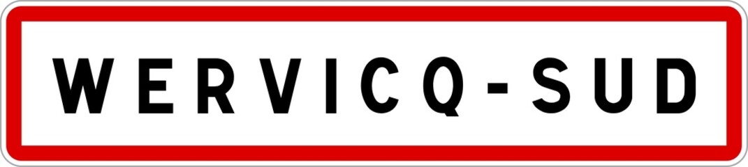 Panneau entrée ville agglomération Wervicq-Sud / Town entrance sign Wervicq-Sud