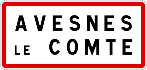 Panneau entrée ville agglomération Avesnes-le-Comte / Town entrance sign Avesnes-le-Comte