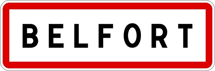 Panneau entrée ville agglomération Belfort / Town entrance sign Belfort