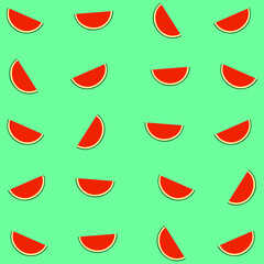 Watermelon slice pattern graphic vector illustration, perfect for summer theme background, etc