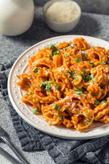 Homemade Italian Cascatelli Pasta with Tomato Sauce