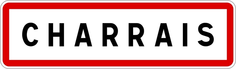 Panneau entrée ville agglomération Charrais / Town entrance sign Charrais