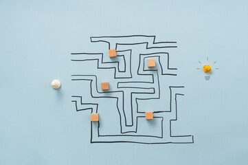 Conceptual image of brainstorming and effort to achieve your goals and ambitions