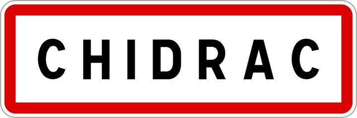 Panneau entrée ville agglomération Chidrac / Town entrance sign Chidrac