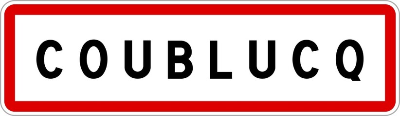 Panneau entrée ville agglomération Coublucq / Town entrance sign Coublucq