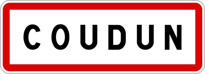 Panneau entrée ville agglomération Coudun / Town entrance sign Coudun
