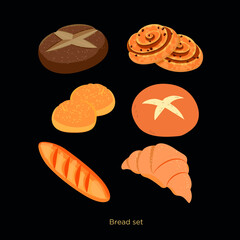 set of bread illustrations. vector illustrations