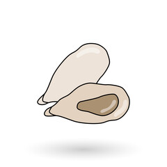Oyster flat icon. Vector illustration icon for mobile, web, and menu design. Seafood concept.