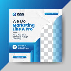 Creative corporate business and digital marketing agency social media post design with modern shapes and graphic elements