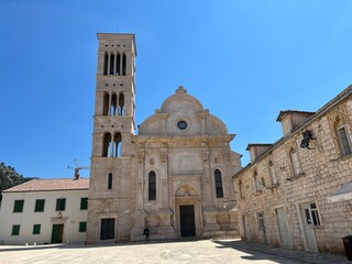Fototapeta na wymiar Cathedral of St. Stephen in Hvar, Croatia