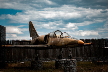 old broken soviet combat aircraft