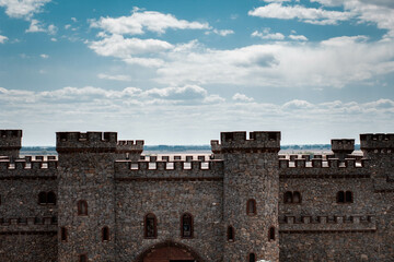old medieval wartime castle, in sunny weather
