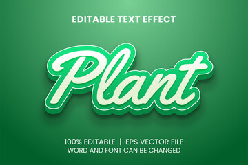 Realistic green plant editable text effect