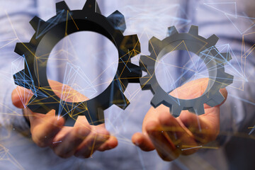gear Technology background. Big data concept