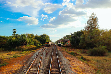 Fototapeta na wymiar railroad in thailand