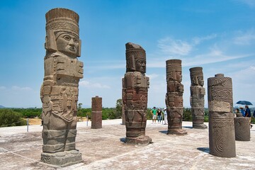 Tula , ancient capital of the Toltecs in Mexico. it wqas primarily important from approximately ad 850 to 1150.