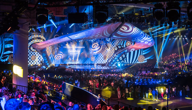 Kyiv, Ukraine - May 09, 2017: Eurovision Song Contest 2017 in Ukraine, first semifinal, Monatik