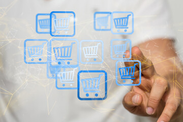 Shopping Cart Flat Design E-Commerce Icon