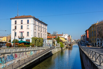 Milan Navigli Milano restaurant and bar district travel traveling holidays vacation town in Italy